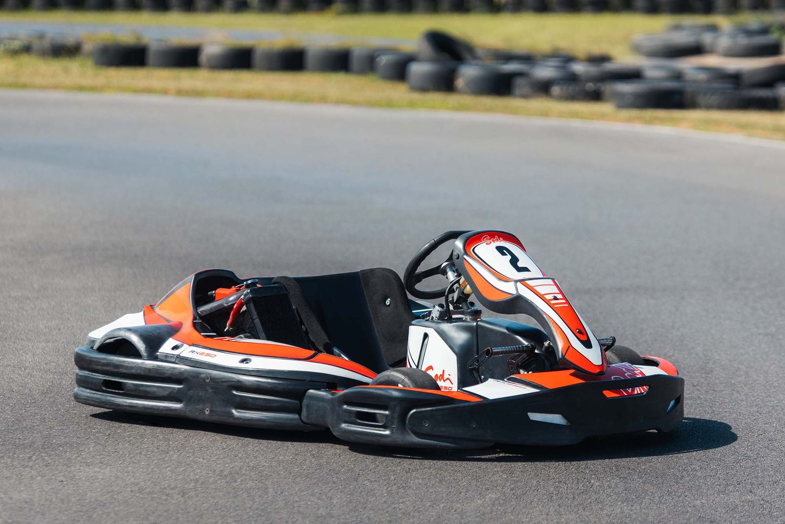 Sodi RX250 super kart in orange and white livery